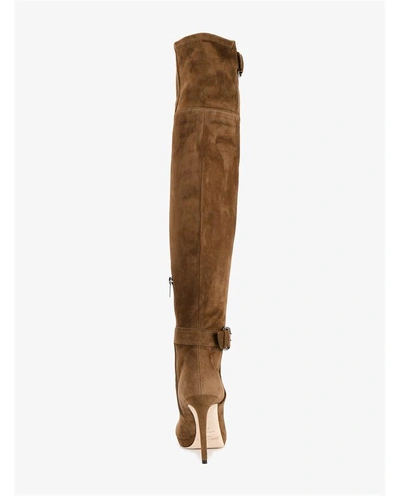 Shop Jimmy Choo Derby Suede Knee High Boots