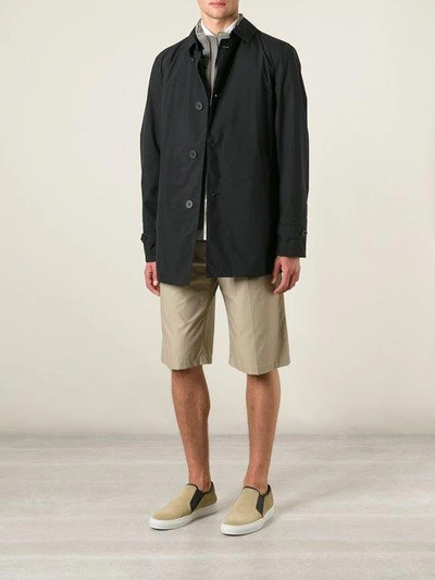 Shop Herno Buttoned Windbreaker Jacket - Black