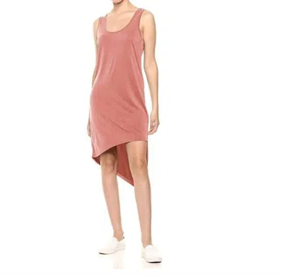 Splendid Asymmetrical Terracotta Cross Back Midi Dress In Peach In Pink