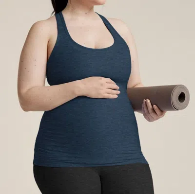 BEYOND YOGA FEATHERWEIGHT LET IT GROW RACERBACK MATERNITY TANK IN NAVY 