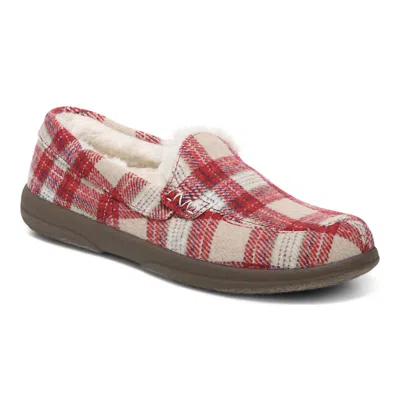 Vionic Women's Lynez Plaid Slipper In Fuji Apple In Multi