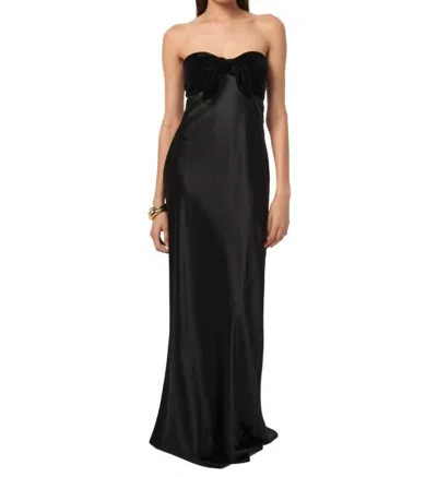 Cami Nyc Lavinia Strapless Mixed Media Gown In Black