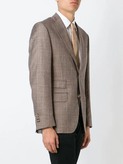 Shop Fashion Clinic Checked Blazer In Brown