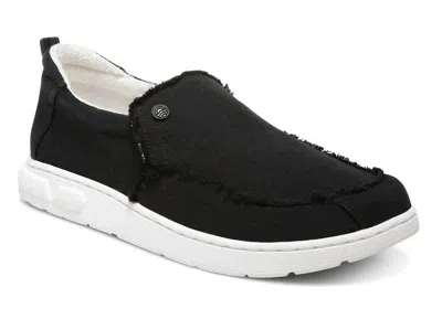 Vionic Men's Seaview Canvas Slip-on Shoes In Black In Black