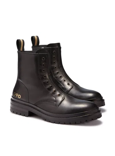 On This Day Men's Laceless Leather Combat Boots In Black In Black