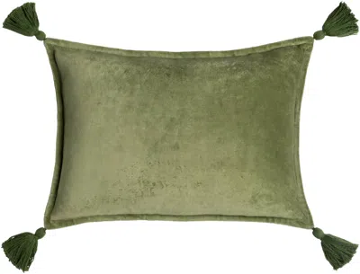 Mickler & Co. Lumbar Velvet Pillow In Grass Green