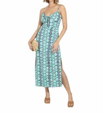 Veronica M Barbados Maxi Dress With Slit In Mint In Green