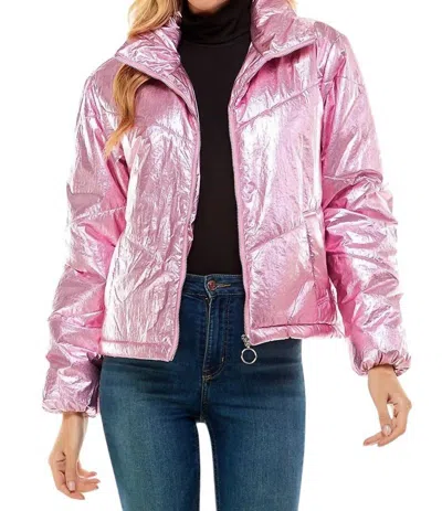 Tcec Angelika Metallic Puff Jacket In Pink In Pink