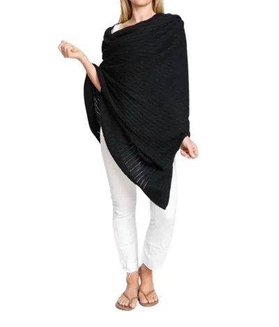 Burgess Sweaters Cable Knit Wrap In Black In Black