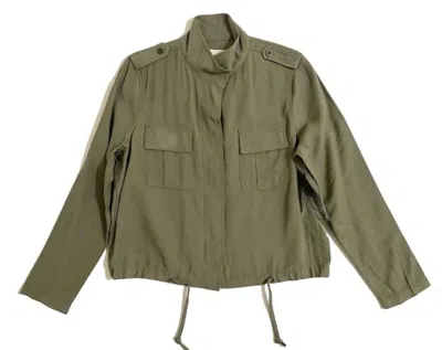 Sneak Peek Women's Crop Military Style Casual Jacket In Green In Green
