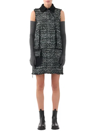JASON WU COLLARED TWEED MINI SHIFT DRESS IN HUNTER G 
