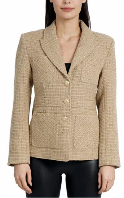 Love Token Gold Peyton Blazer In Gold