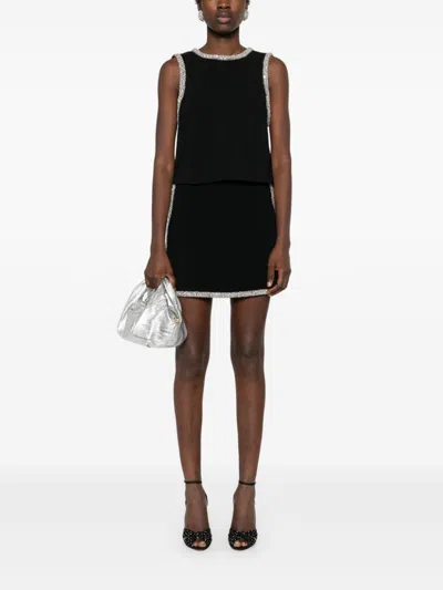 Alice And Olivia Rubi Contrast-trim Vegan Leather Mini Skirt
