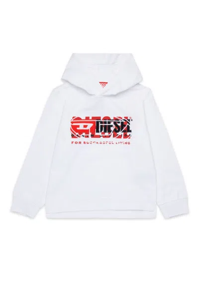 Diesel S-baxt Hoodie In White