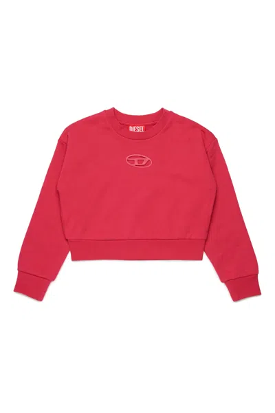 Diesel Oval D Branded Crew-neck Sweatshirt In Pink