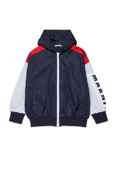 Marni Colorblock Windbreaker Jacket In Blue