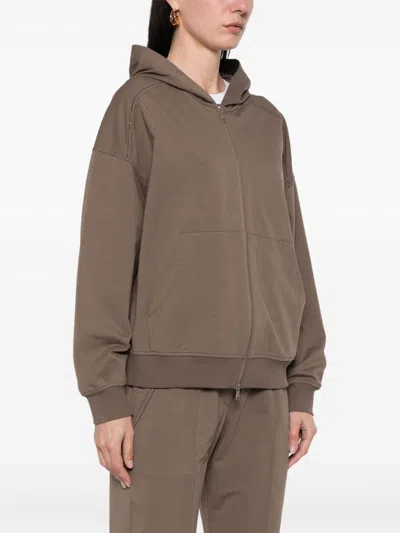 Brunello Cucinelli Zippered Cotton Hoodie With Kangaroo Pocket