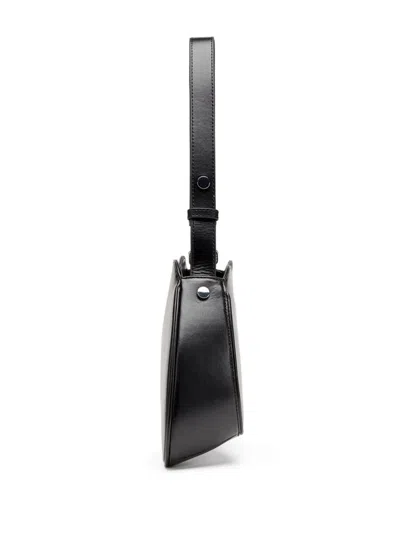 Diesel 'play' Black Shoulder Bag With Oval D Logo Detail On The Front In Ecoleather Woman