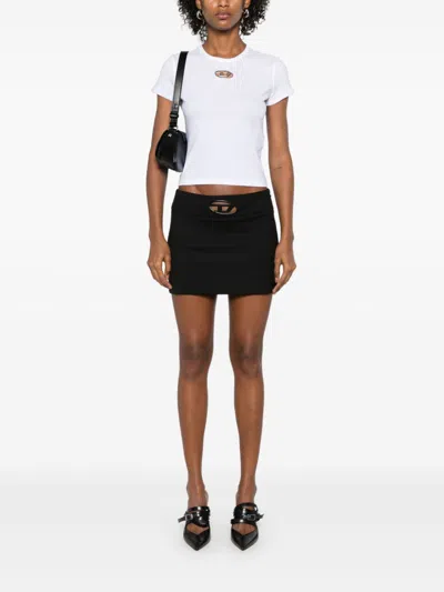 Diesel Black Stretch Twill O-dixy Miniskirt