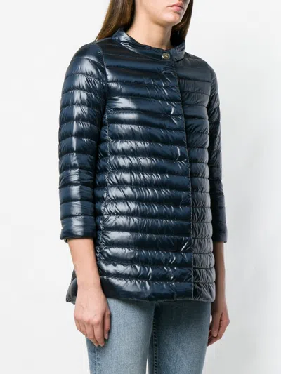 Herno Dark Blue Nylon Amelia Down Jacket