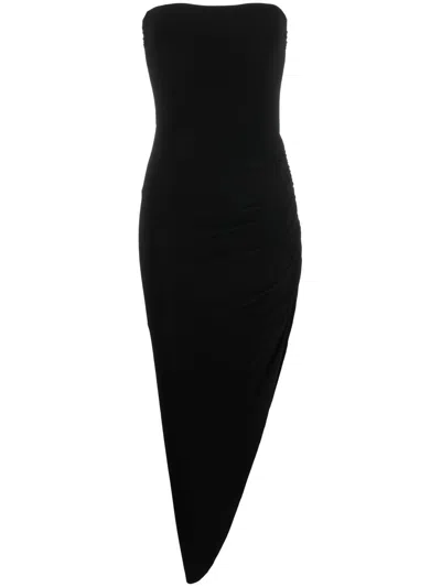 Norma Kamali Strapless Ruched Stretch-jersey Midi Dress