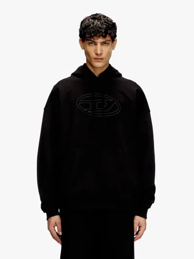 Diesel S-ummer Bigoval Biologic Cotton Sweatshirt With Frontal Oval-d Logo In Black