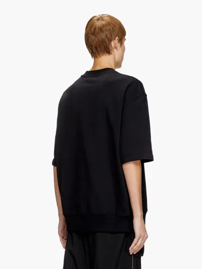 Diesel S-cooling Biologic Cotton Sweatshirt With Metal Oval-d Logo In Black