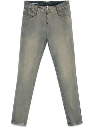 Diesel Grey Skinny Denim Jeans In Multicolor