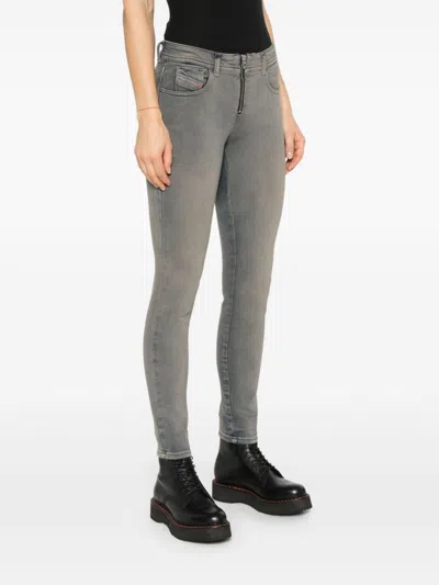 Diesel Grey Skinny Denim Jeans In Multicolor