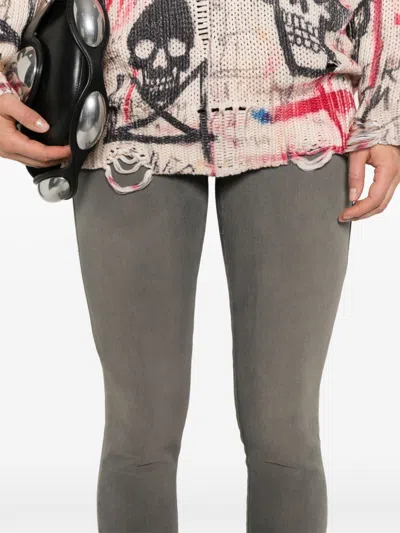 Diesel Grey Skinny Denim Jeans In Multicolor