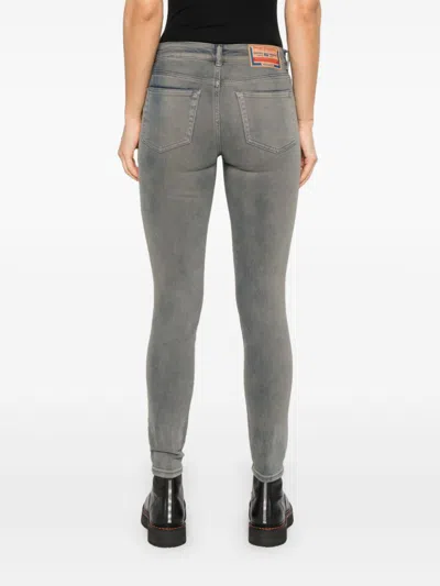 Diesel Grey Skinny Denim Jeans In Multicolor