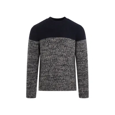 Dries Van Noten Knitted Crewneck Sweater In Blue
