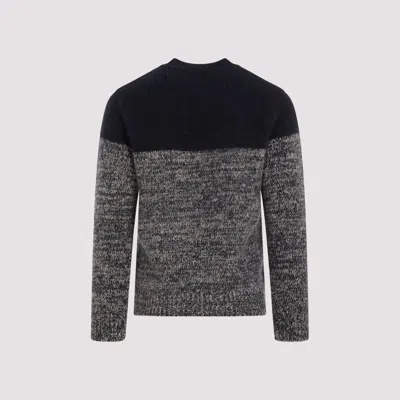 Dries Van Noten Colour-block Merino-wool Jumper In Blue