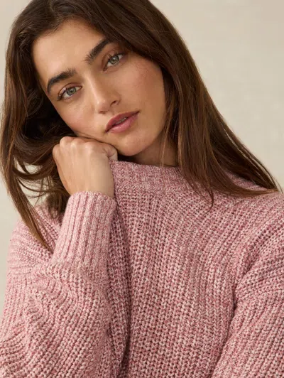 Faherty Sunwashed Fisherman Sweater In Seashell Blush