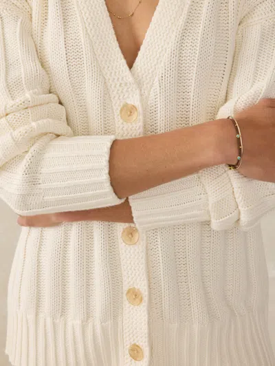 Faherty Sunwashed Laidback Cardigan In Egret