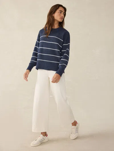 Faherty Sunwashed Fisherman Sweater In Water Mill Stripe