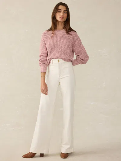 Faherty Sunwashed Fisherman Sweater In Seashell Blush