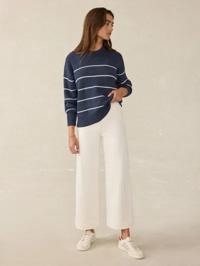 Faherty Sunwashed Fisherman Sweater In Water Mill Stripe