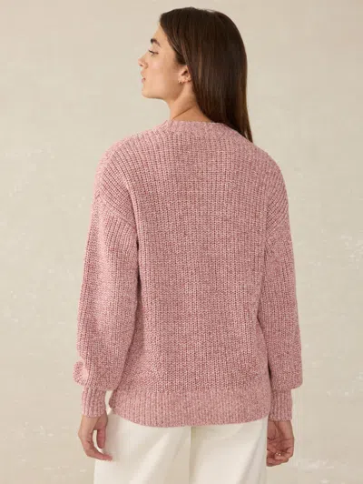 Faherty Sunwashed Fisherman Sweater In Seashell Blush
