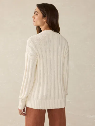 Faherty Sunwashed Laidback Cardigan In Egret