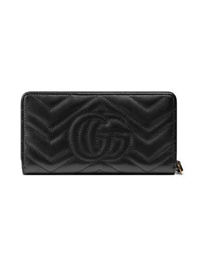 Gucci Gg Marmont Matelasse Leather Zip Around Wallet In Multicolor