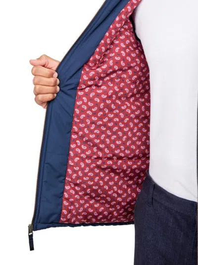 Construct Solid Puffer Jacket In Navy