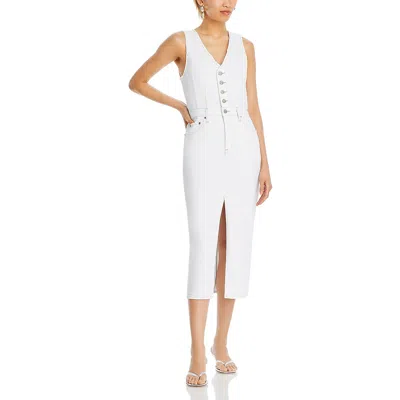 Pistola Alex Denim Button-front Midi Dress In Multi