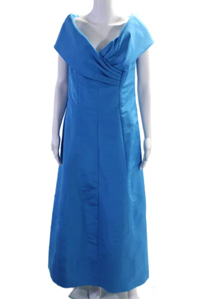 Catherine Regehr Women Strapless Zipped Gown Dress Blue In Blue
