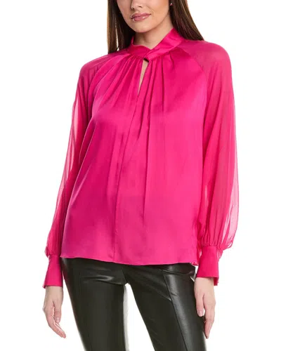 Elie Tahari The Valentine Silk Blend Blouse In Pink
