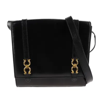Pre-owned Ferragamo Leather Handbag Shopping Bag Shoulder Bag Tote Bag () In Black