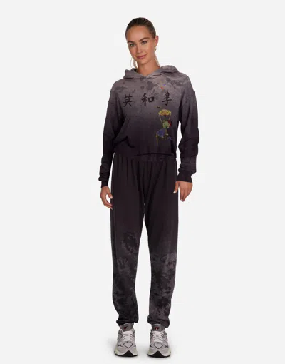 Lauren Moshi Harmony Silk Fan In Onyx Splash