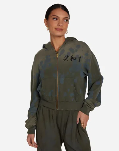 Lauren Moshi Lachelle Silk Fan In Moss Splash