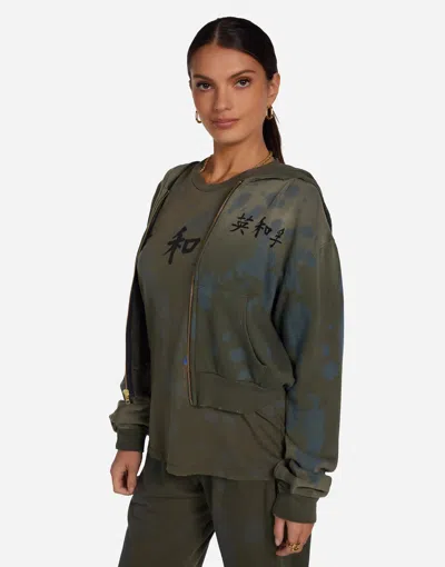 Lauren Moshi Lachelle Silk Fan In Moss Splash