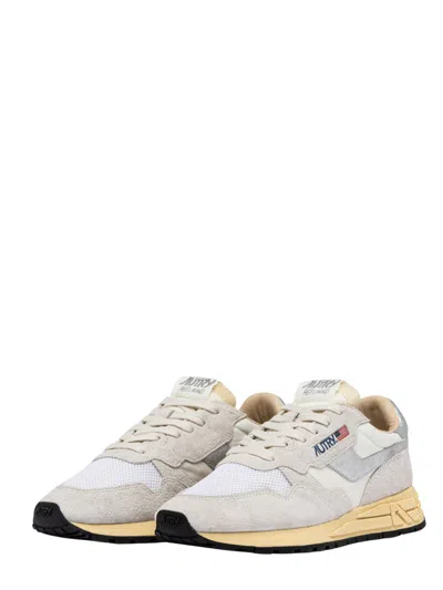 Autry Reelwind Sneakers In Gray And White With Suede